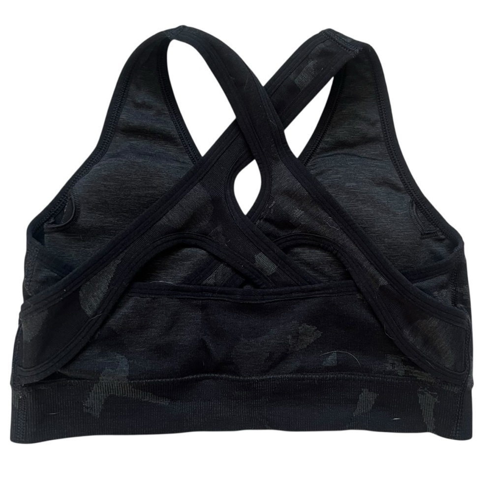 Gymshark Adapt Black Double Cross Back Camo Sports Bra w/Padding EUC S - Picture 7 of 9
